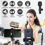 Microphone cravate sans fil pour téléphone Android et ordinateur avec récepteur USB-C / Type-C, un par un, un par deux