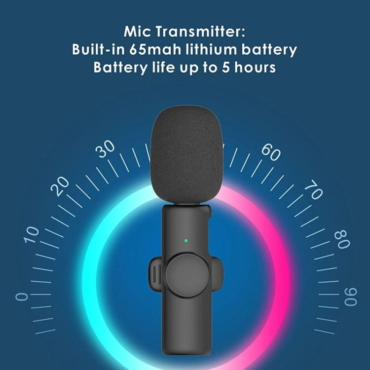 Microphone cravate sans fil pour téléphone Android et ordinateur avec récepteur USB-C / Type-C, un par un, un par deux