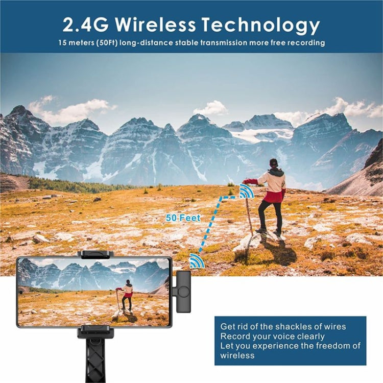 Microphone cravate sans fil pour téléphone Android et ordinateur avec récepteur USB-C / Type-C, un par un, un par deux