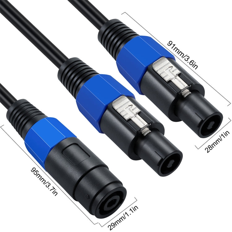 Câble adaptateur audio JUNSUNMAY Speakon femelle vers Speakon mâle 2 en 1, longueur : 50cm