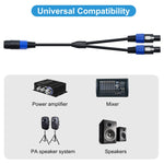 Câble adaptateur audio JUNSUNMAY Speakon femelle vers Speakon mâle 2 en 1, longueur : 50cm