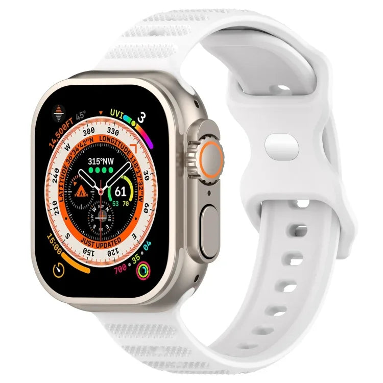 Bracelet de montre en silicone texturé à pois à boucle inversée, pour Apple Watch 38 mm