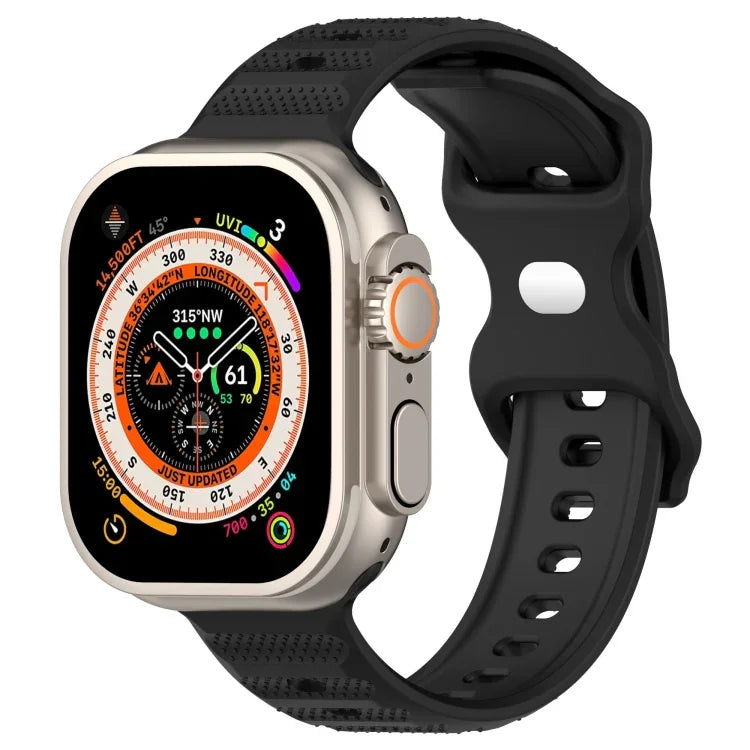 Bracelet de montre en silicone texturé à pois à boucle inversée, pour Apple Watch 38 mm