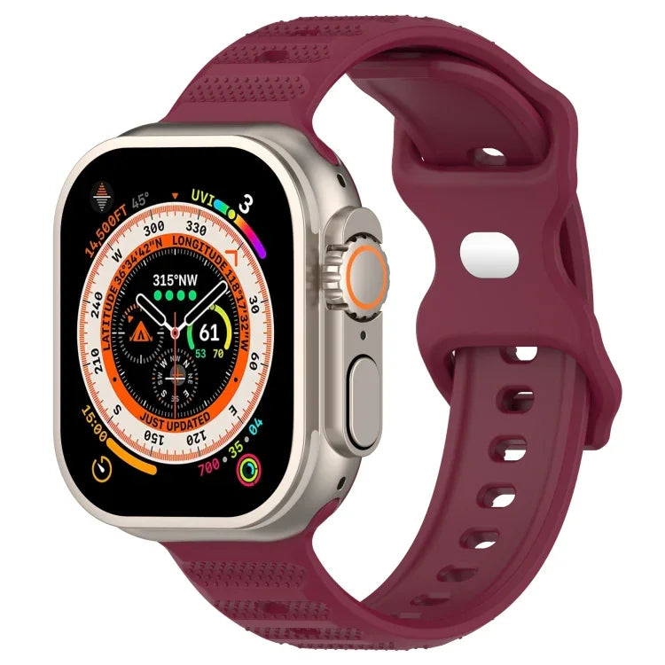Bracelet de montre en silicone texturé à pois à boucle inversée, pour Apple Watch 38 mm