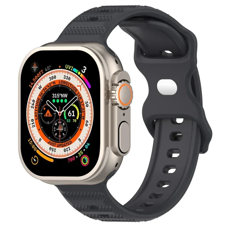 Bracelet de montre en silicone texturé à pois à boucle inversée, pour Apple Watch 38 mm