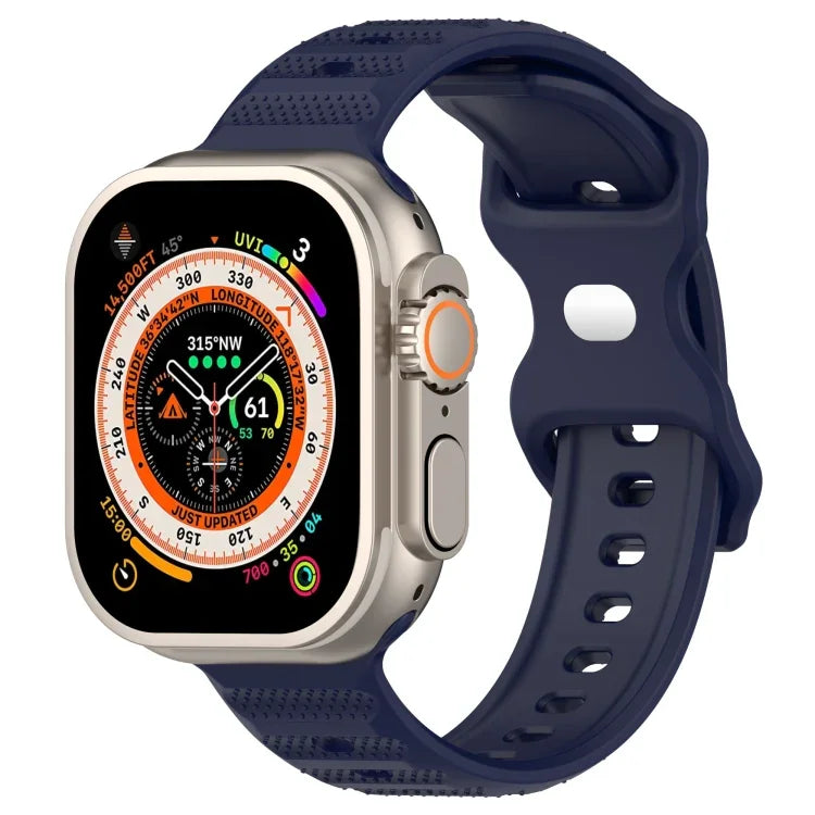 Bracelet de montre en silicone texturé à pois à boucle inversée, pour Apple Watch 38 mm