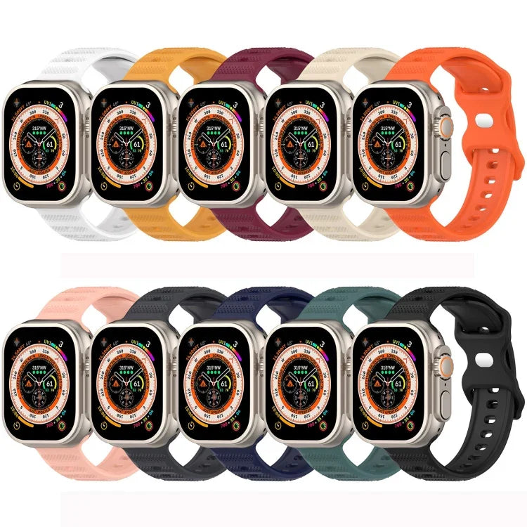 Bracelet de montre en silicone texturé à pois à boucle inversée, pour Apple Watch 38 mm