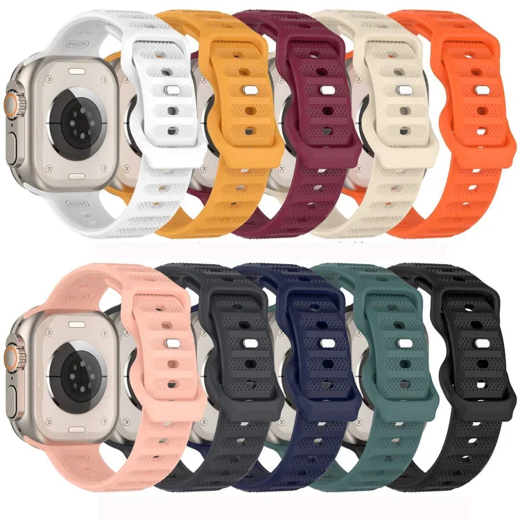 Bracelet de montre en silicone texturé à pois à boucle inversée, pour Apple Watch 38 mm