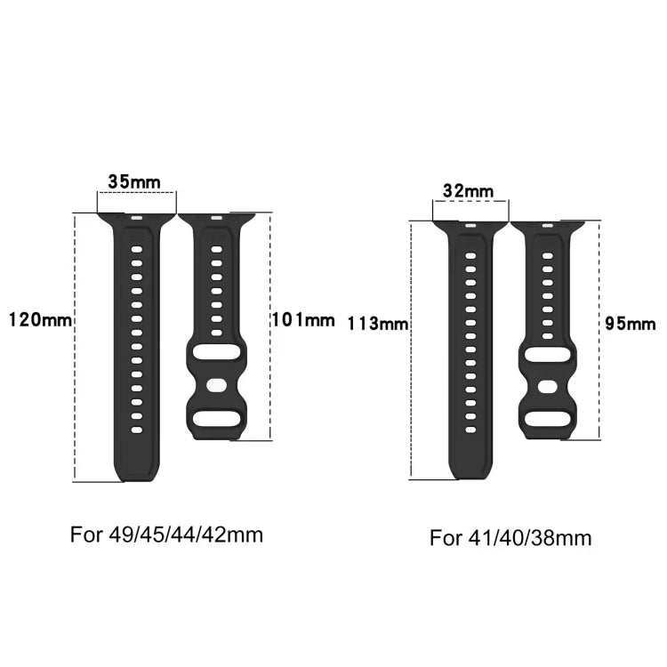 Bracelet de montre en silicone texturé à pois à boucle inversée, pour Apple Watch 38 mm