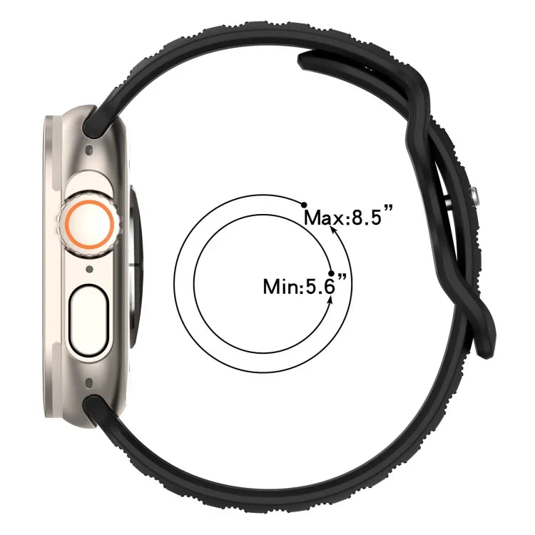 Bracelet de montre en silicone texturé à pois à boucle inversée, pour Apple Watch 38 mm