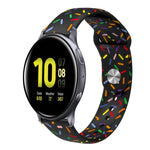 Bracelet de montre en silicone à boucle avec points arc-en-ciel sportifs, pour Samsung Galaxy Watch 4 40mm / 44mm, pour Samsung Galaxy Watch 4 Classic 42mm / 46mm
