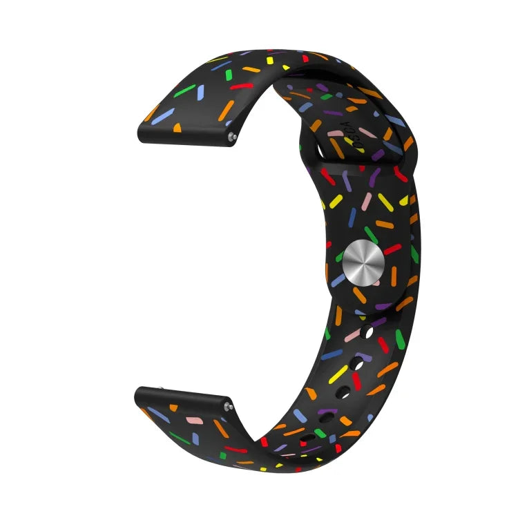 Bracelet de montre en silicone à boucle avec points arc-en-ciel sportifs, pour Samsung Galaxy Watch 4 40mm / 44mm, pour Samsung Galaxy Watch 4 Classic 42mm / 46mm