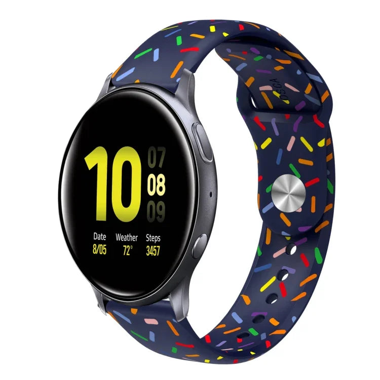 Bracelet de montre en silicone à boucle avec points arc-en-ciel sportifs, pour Samsung Galaxy Watch 4 40mm / 44mm, pour Samsung Galaxy Watch 4 Classic 42mm / 46mm