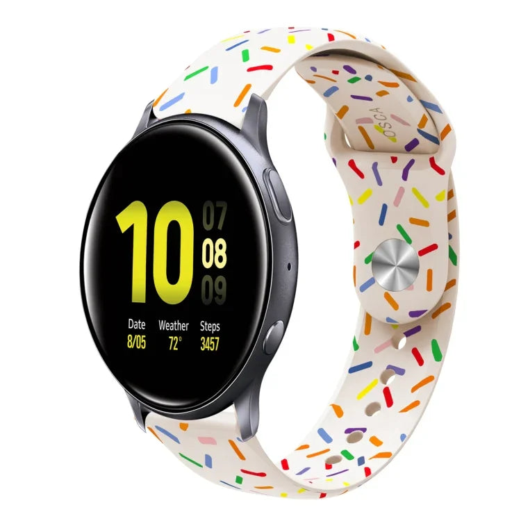 Bracelet de montre en silicone à boucle avec points arc-en-ciel sportifs, pour Samsung Galaxy Watch 4 40mm / 44mm, pour Samsung Galaxy Watch 4 Classic 42mm / 46mm
