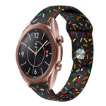 Bracelet de montre en silicone à boucle avec points arc-en-ciel sportifs, pour Samsung Galaxy Watch 4 40mm / 44mm, pour Samsung Galaxy Watch 4 Classic 42mm / 46mm