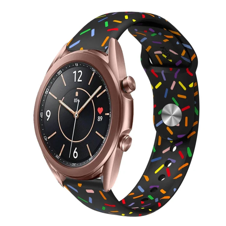 Bracelet de montre en silicone à boucle avec points arc-en-ciel sportifs, pour Samsung Galaxy Watch 4 40mm / 44mm, pour Samsung Galaxy Watch 4 Classic 42mm / 46mm