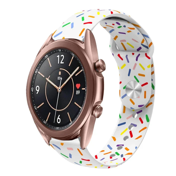 Bracelet de montre en silicone à boucle avec points arc-en-ciel sportifs, pour Samsung Galaxy Watch 4 40mm / 44mm, pour Samsung Galaxy Watch 4 Classic 42mm / 46mm