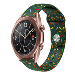 Bracelet de montre en silicone à boucle avec points arc-en-ciel sportifs, pour Samsung Galaxy Watch 4 40mm / 44mm, pour Samsung Galaxy Watch 4 Classic 42mm / 46mm