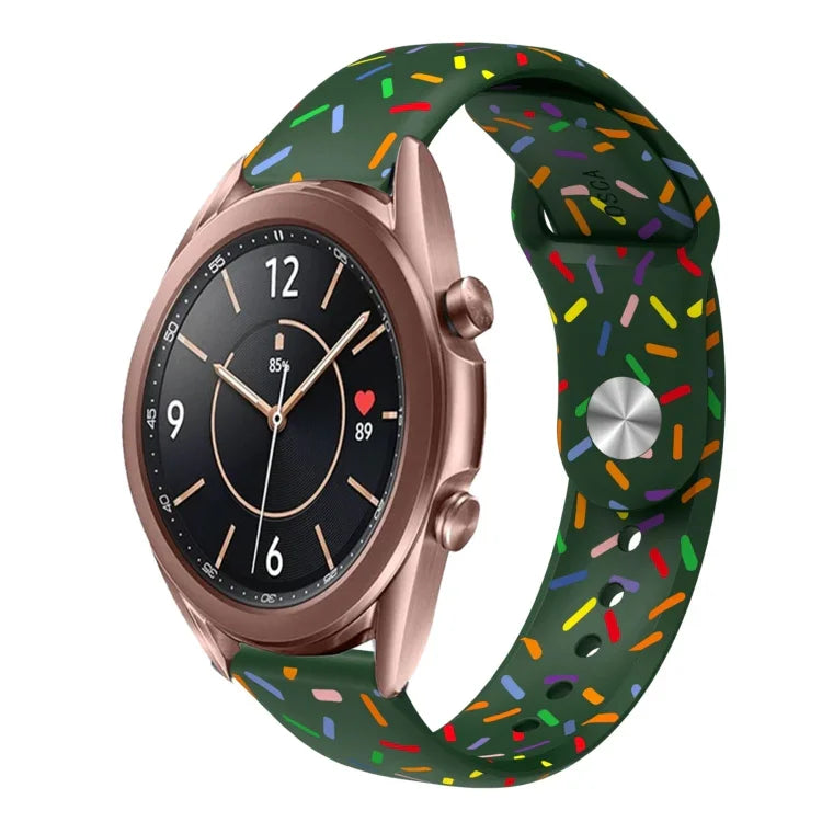 Bracelet de montre en silicone à boucle avec points arc-en-ciel sportifs, pour Samsung Galaxy Watch 4 40mm / 44mm, pour Samsung Galaxy Watch 4 Classic 42mm / 46mm