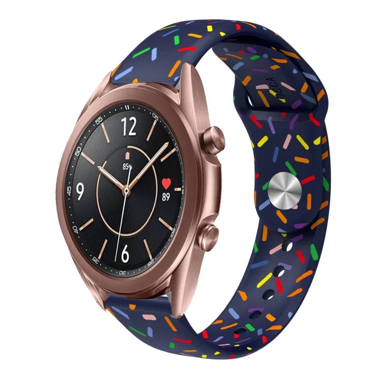 Bracelet de montre en silicone à boucle avec points arc-en-ciel sportifs, pour Samsung Galaxy Watch 4 40mm / 44mm, pour Samsung Galaxy Watch 4 Classic 42mm / 46mm
