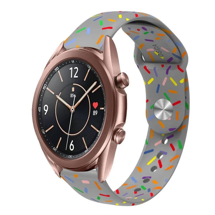 Bracelet de montre en silicone à boucle avec points arc-en-ciel sportifs, pour Samsung Galaxy Watch 4 40mm / 44mm, pour Samsung Galaxy Watch 4 Classic 42mm / 46mm