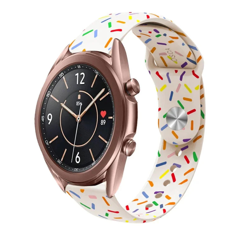 Bracelet de montre en silicone à boucle avec points arc-en-ciel sportifs, pour Samsung Galaxy Watch 4 40mm / 44mm, pour Samsung Galaxy Watch 4 Classic 42mm / 46mm