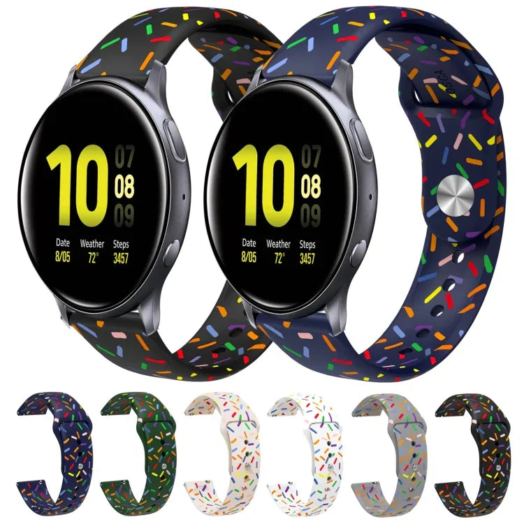 Bracelet de montre en silicone à boucle avec points arc-en-ciel sportifs, pour Samsung Galaxy Watch 4 40mm / 44mm, pour Samsung Galaxy Watch 4 Classic 42mm / 46mm