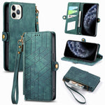 Geometric Zipper Wallet Side Buckle Leather Phone Case, For iPhone 14 Pro Max, For iPhone 7 / 8 / SE 2022, For iPhone 13 Pro Max, For iPhone 13 Pro, For iPhone 13, For iPhone 12 / 12 Pro, For iPhone 12 Pro Max, For iPhone 11 Pro Max