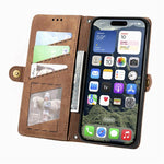 Étui de téléphone en cuir avec fermeture éclair géométrique et boucle latérale, Pour iPhone 17e / 16e, Pour iPhone 17 Pro Max, Pour iPhone 17 Pro, Pour iPhone 17, Pour iPhone Air, Pour iPhone 16 Pro Max, Pour iPhone 16 Pro, Pour iPhone 16 Plus