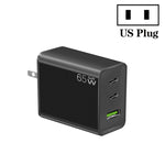 Adaptateur ordinateur portable GaN PD65W Type-C x 2 + USB3.0 pour séries Apple MacBook, prise US