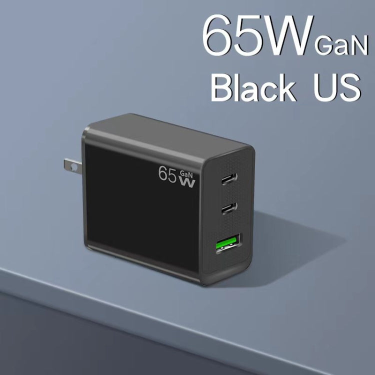 Adaptateur ordinateur portable GaN PD65W Type-C x 2 + USB3.0 pour séries Apple MacBook, prise US