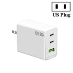 Adaptateur ordinateur portable GaN PD65W Type-C x 2 + USB3.0 pour séries Apple MacBook, prise US