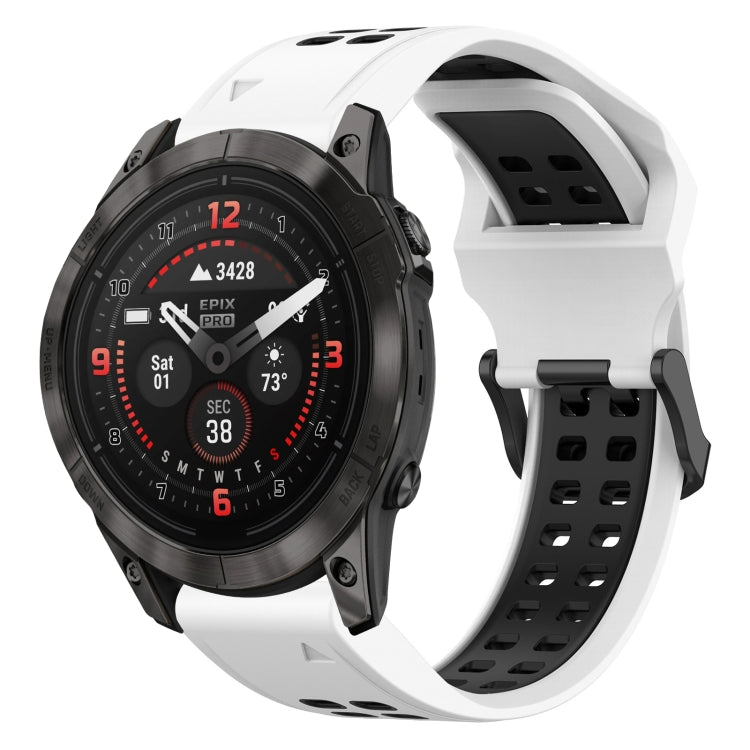 Two Color Reverse Buckle 26mm Silicone Watch Band, For Garmin Epix Pro 51mm, For Garmin Fenix 7X Pro 51mm, For Garmin Fenix 7X, For Garmin Fenix 7X Solar
