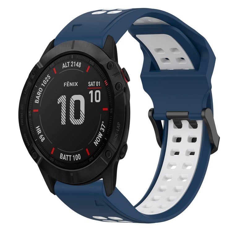 Two Color Reverse Buckle 26mm Silicone Watch Band, For Garmin Fenix 5X Plus, For Garmin Fenix 6X, For Garmin D2 Delta PX