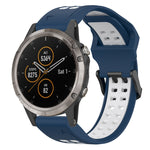 Two Color Reverse Buckle 26mm Silicone Watch Band, For Garmin Fenix 5X Plus, For Garmin Fenix 6X, For Garmin D2 Delta PX