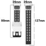 Two Color Reverse Buckle 26mm Silicone Watch Band, For Garmin Fenix 5X Plus, For Garmin Fenix 6X, For Garmin D2 Delta PX