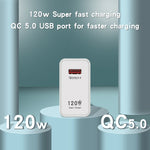 Chargeur super rapide USB 120W, prise EU, prise US, prise UK