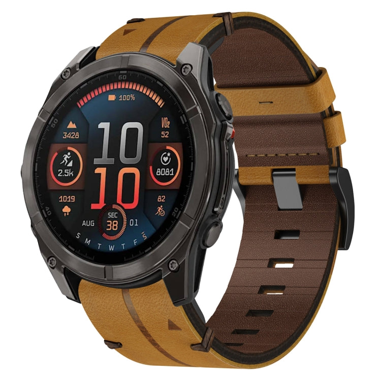 Leather Textured 22mm Watch Band, For Garmin Fenix E 47mm, For Garmin Fenix 8 MIP 47mm, For Garmin Fenix 8 AMOLED 47mm, For Garmin Fenix 7 Pro 47mm, For Garmin Epix Pro 47mm, For Garmin MARQ Athlete Gen 2, For Garmin MARQ Commander                     ...