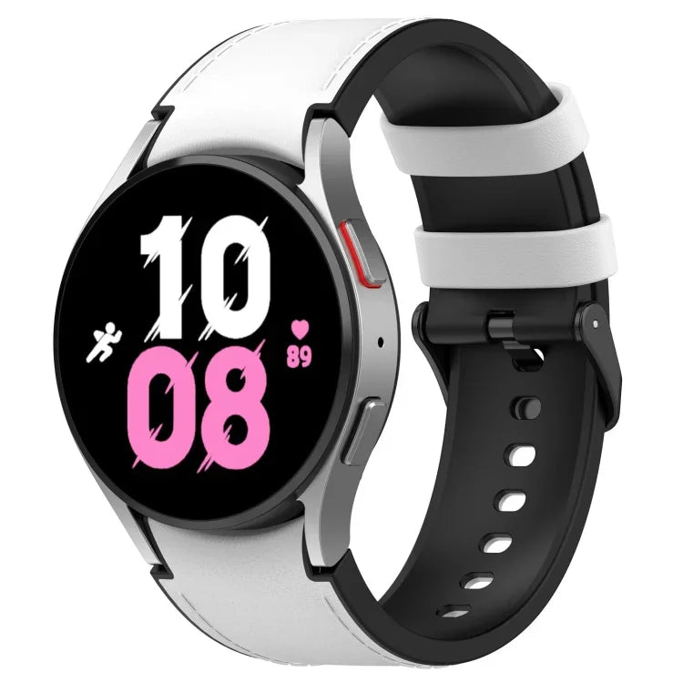 Bracelet de montre en cuir de silicone noir avec boucle, pour Samsung Galaxy Watch 6 Classic, pour Samsung Galaxy Watch 6