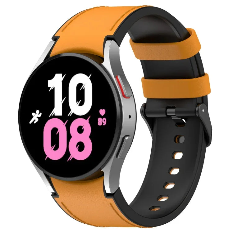 Bracelet de montre en cuir de silicone noir avec boucle, pour Samsung Galaxy Watch 6 Classic, pour Samsung Galaxy Watch 6