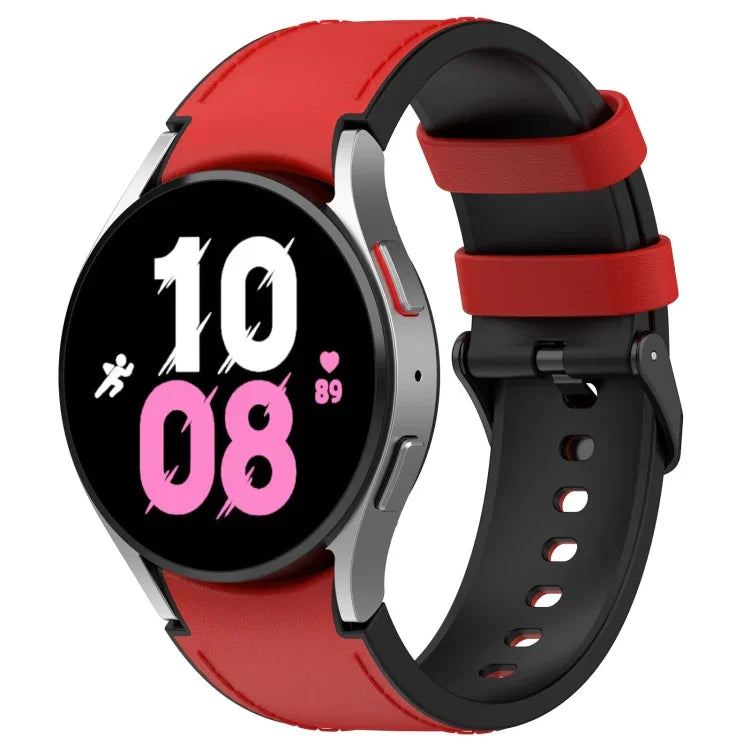Bracelet de montre en cuir de silicone noir avec boucle, pour Samsung Galaxy Watch 6 Classic, pour Samsung Galaxy Watch 6
