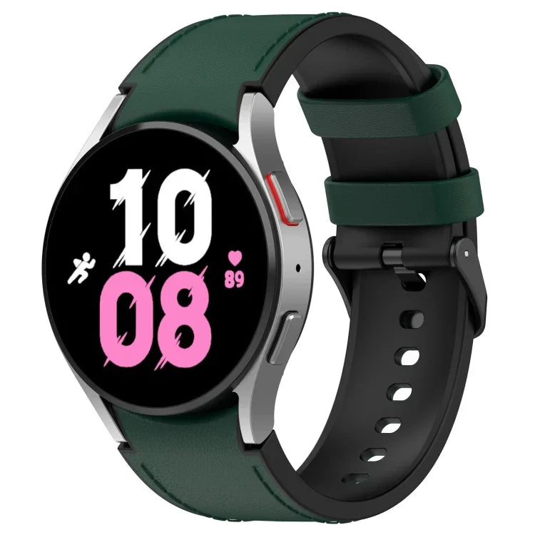 Bracelet de montre en cuir de silicone noir avec boucle, pour Samsung Galaxy Watch 6 Classic, pour Samsung Galaxy Watch 6