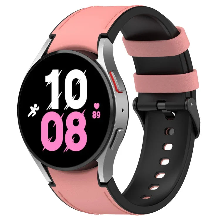 Bracelet de montre en cuir de silicone noir avec boucle, pour Samsung Galaxy Watch 6 Classic, pour Samsung Galaxy Watch 6