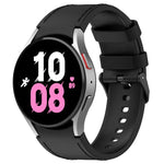 Bracelet de montre en cuir de silicone noir avec boucle, pour Samsung Galaxy Watch 6 Classic, pour Samsung Galaxy Watch 6