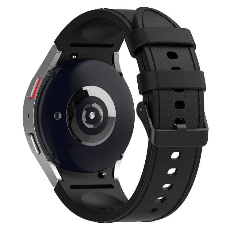 Bracelet de montre en cuir de silicone noir avec boucle, pour Samsung Galaxy Watch 6 Classic, pour Samsung Galaxy Watch 6