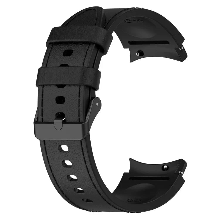 Bracelet de montre en cuir de silicone noir avec boucle, pour Samsung Galaxy Watch 6 Classic, pour Samsung Galaxy Watch 6