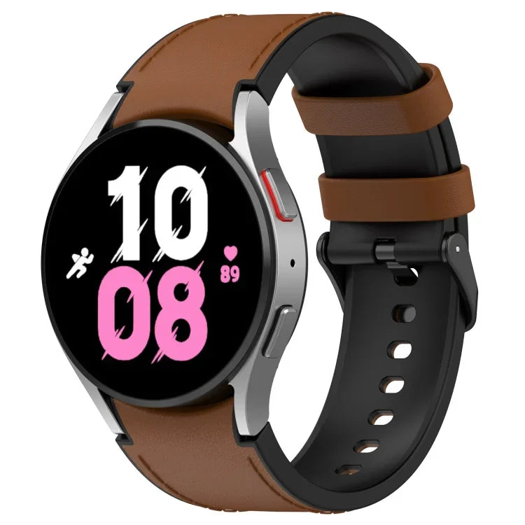 Bracelet de montre en cuir de silicone noir avec boucle, pour Samsung Galaxy Watch 6 Classic, pour Samsung Galaxy Watch 6