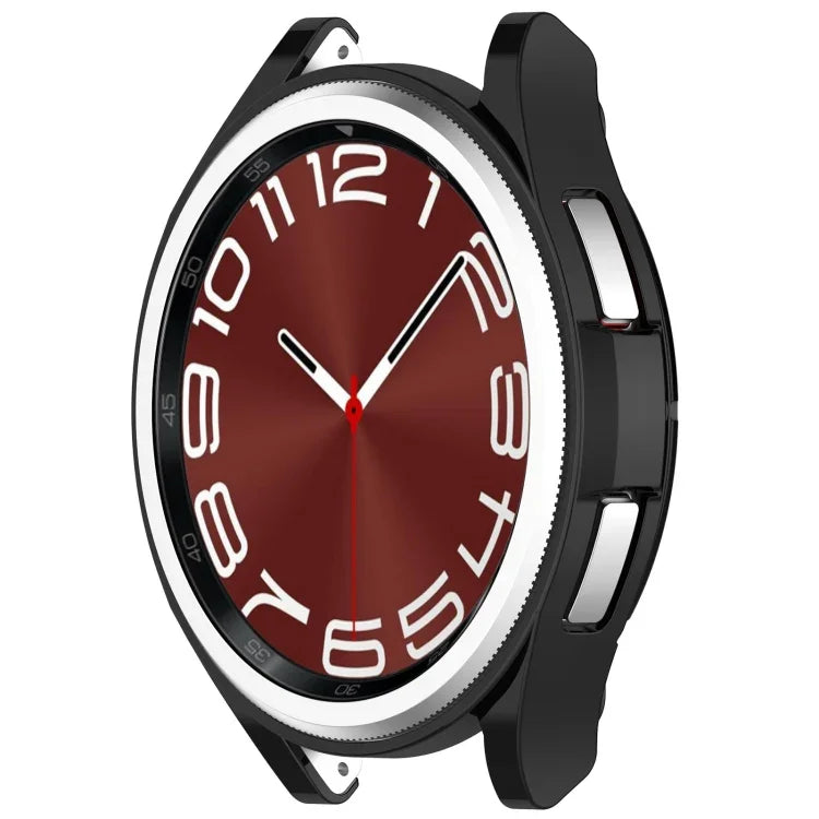 Electroplated TPU Half Pack Hollow Watch Protective Case, For Samsung Galaxy Watch6 Classic 47mm, For Samsung Galaxy Watch6 Classic 43mm