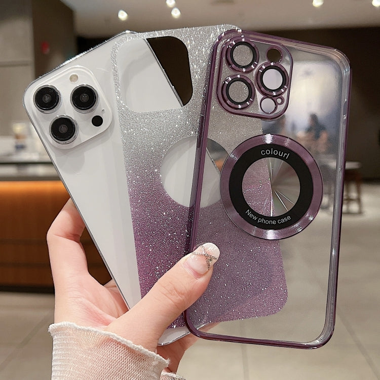 Coque de téléphone en TPU avec placage électrolytique à paillettes dégradées MagSafe, Pour iPhone 17e / 16e, Pour iPhone 17 Pro Max, Pour iPhone 17 Pro, Pour iPhone 17, Pour iPhone Air, Pour iPhone 16 Pro Max