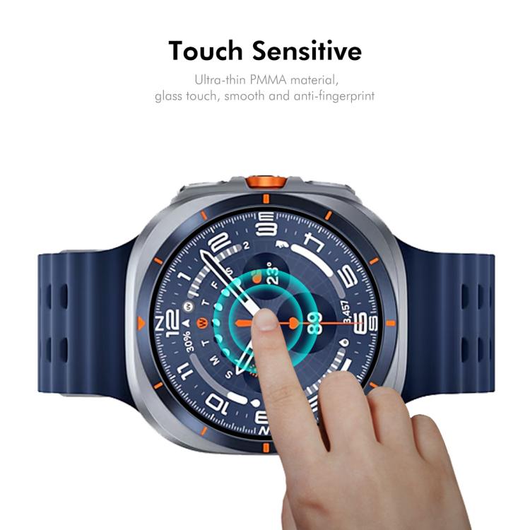 Film d'écran ENKAY 3D à couverture complète avec bord en PC souple et PMMA HD, pour Samsung Galaxy Watch Ultra 47mm / Ultra 2025, pour Samsung Galaxy Watch8 Classic 46mm, pour Samsung Galaxy Watch8 44mm, pour Samsung Galaxy Watch8 40mm
